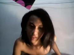 Filipino ladyboy is all jumpy and fun