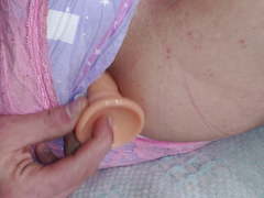 Cute Diaper Boy With His Toys.