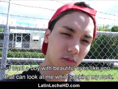Amateur Virgin Latino Boy In Red Baseball Cap Paid To Fuck