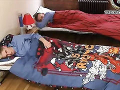 Dorm cam catches hung chav getting ready for school