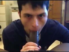 White Mexican Young Boy Sucking Black Cock Eating Cums